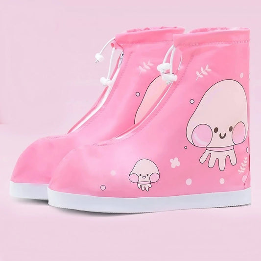 Różowe ochraniacze na buty ze wzorem Różowe ochraniacze na buty ze wzorem Różowy Meduza