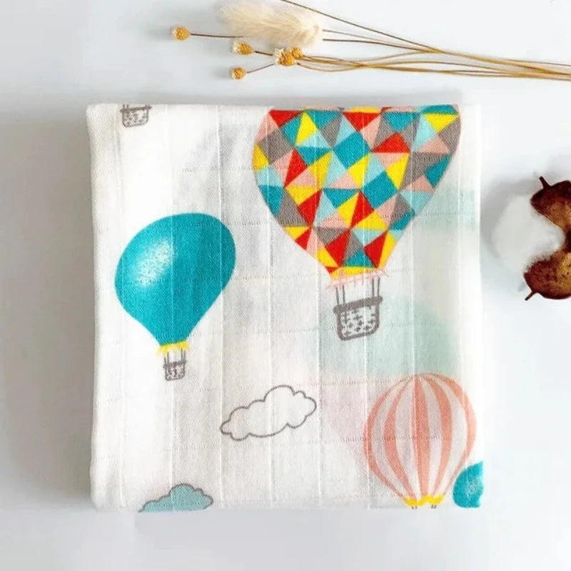 Bambusowy kocyk muślinowy 60x60cm Balony