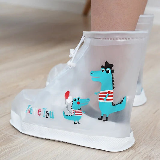 Ochraniacze na buty zasuwane ze wzorkiem Ochraniacze na buty zasuwane ze wzorkiem Biały Dinozaur