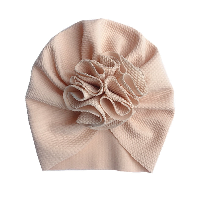Czapka turban z kokardką dla niemowlaka w jednolitym kolorze na jesień - Miziu.pl