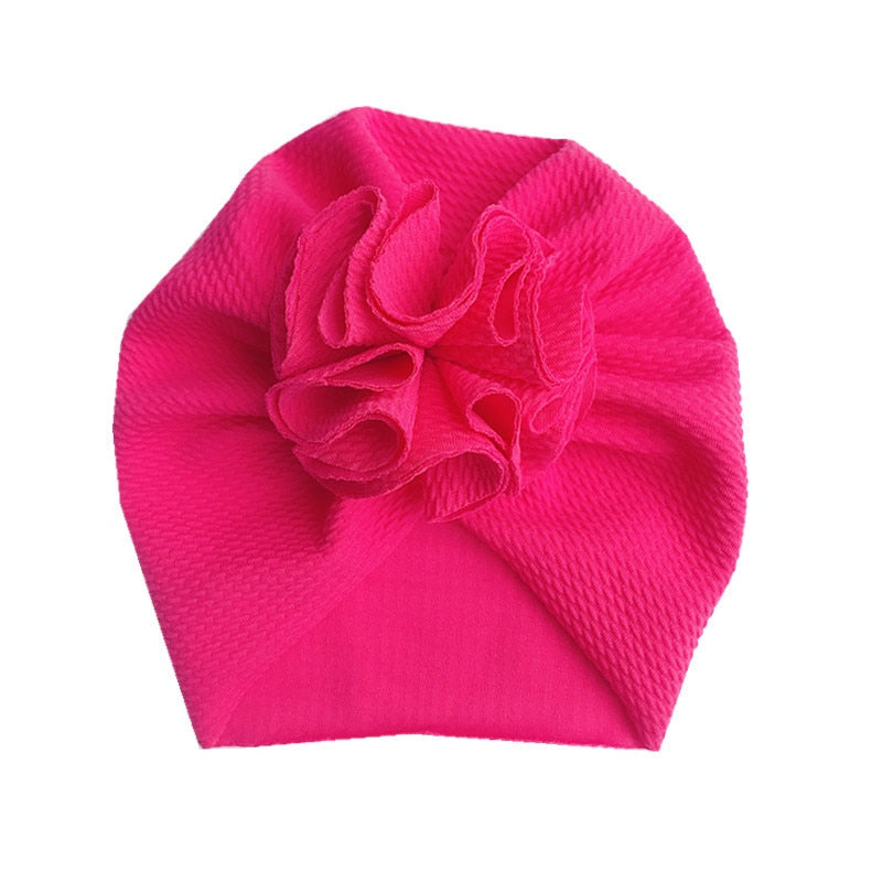 Czapka turban z kokardką dla niemowlaka w jednolitym kolorze na jesień - Miziu.pl