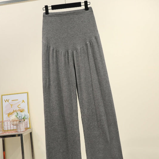 Spodnie ciążowe dresowe dzwony trzymające brzuch Spodnie ciążowe dresowe dzwony trzymające brzuch