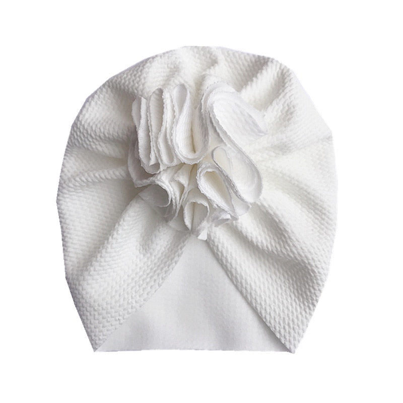 Czapka turban z kokardką dla niemowlaka w jednolitym kolorze na jesień - Miziu.pl