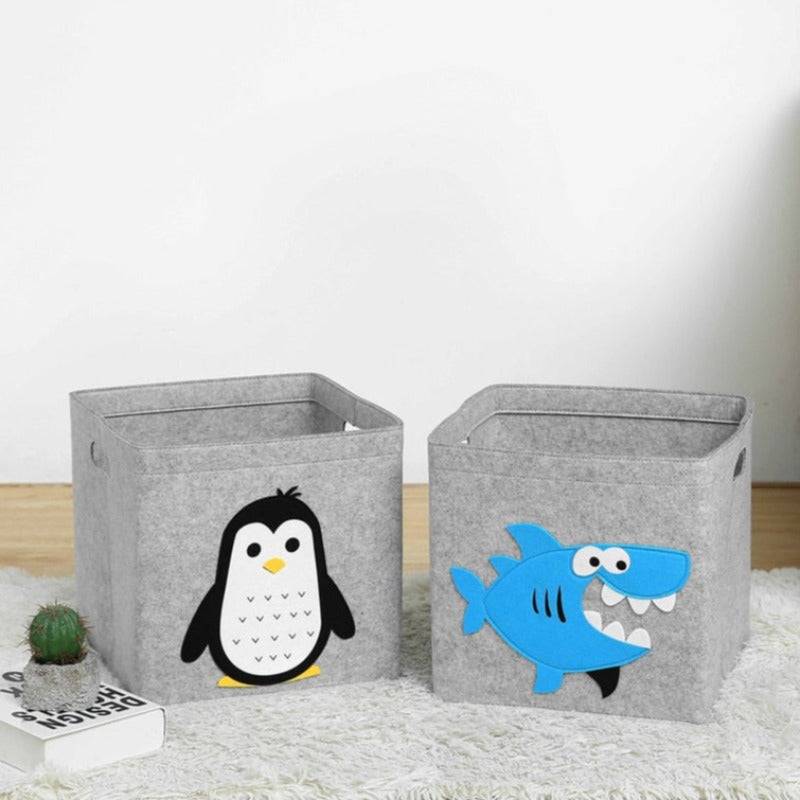 Składane pudełko kwadratowe na zabawki w szarym kolorze Składane pudełko kwadratowe na zabawki w szarym kolorze