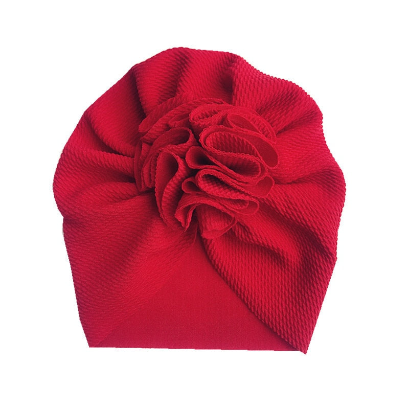 Czapka turban z kokardką dla niemowlaka w jednolitym kolorze na jesień - Miziu.pl