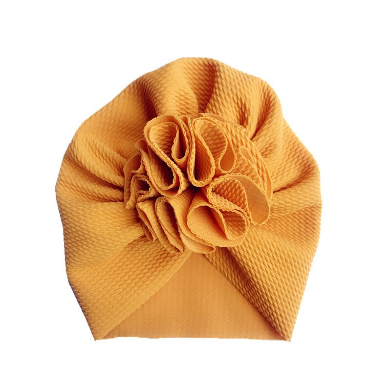 Czapka turban z kokardką dla niemowlaka w jednolitym kolorze na jesień - Miziu.pl