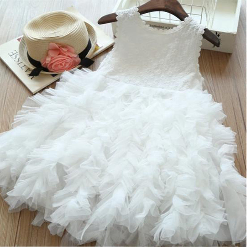 Tiulowa balowa sukienka dla dziewczynki Biały