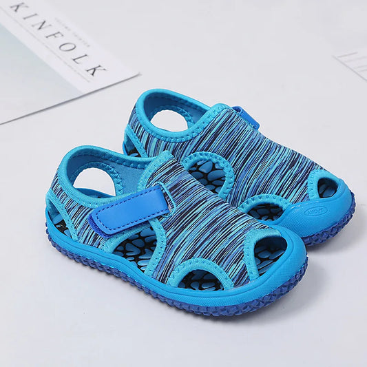 Buty niemowlęce sandałki z elastyczną podeszwą Buty niemowlęce sandałki z elastyczną podeszwą Niebieski