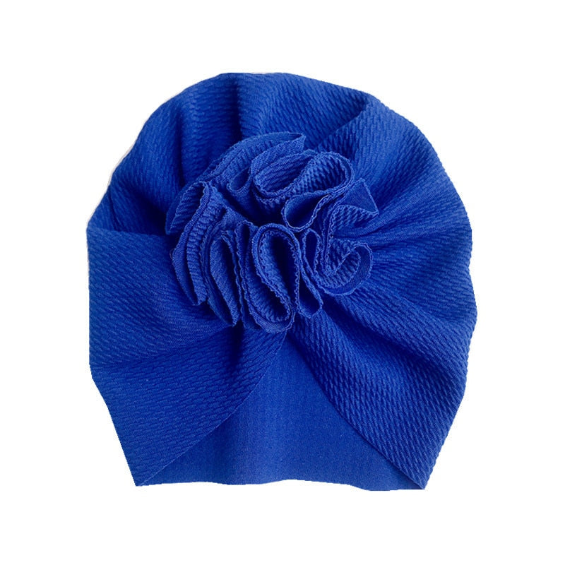 Czapka turban z kokardką dla niemowlaka w jednolitym kolorze na jesień - Miziu.pl