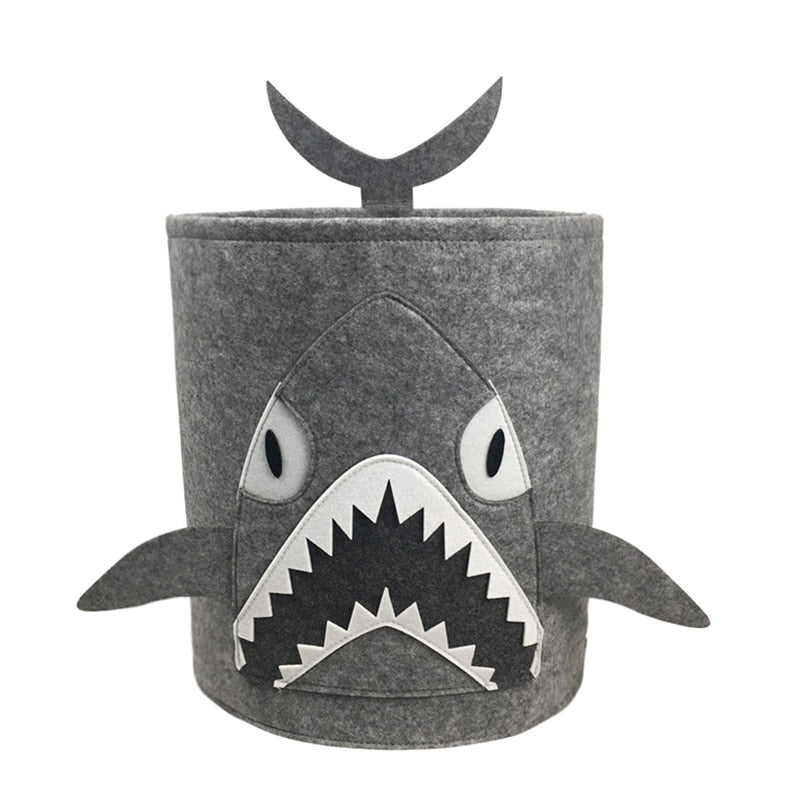 Składany kosz na zabawki z motywem zwierząt Rekin