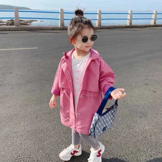 Kurtka dziewczęca różowy trench Kurtka dziewczęca różowy trench