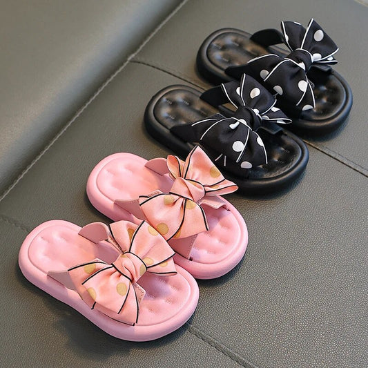 Buty dziewczęce klapki z kokardką Buty dziewczęce klapki z kokardką
