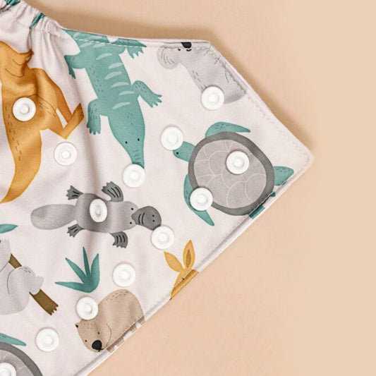 Pieluszka wielorazowa we wzory ze zwierzątkami zestaw 3 sztuk Pieluszka wielorazowa we wzory ze zwierzątkami zestaw 3 sztuk