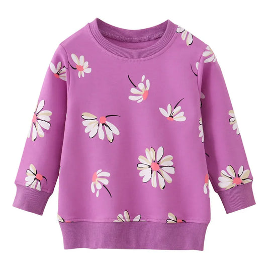 Bluza dziewczęca typu crewneck w kwiatki Bluza dziewczęca typu crewneck w kwiatki