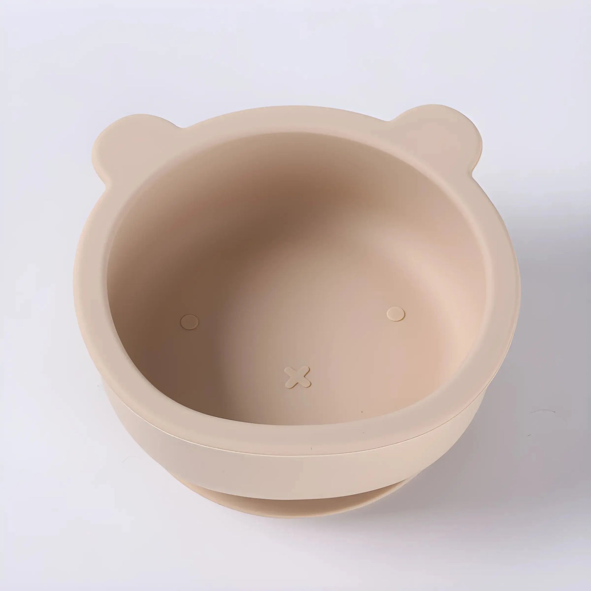 Silikonowa miseczka okrągła z uszkami misia Silikonowa miseczka okrągła z uszkami misia Beżowy 14x14cm