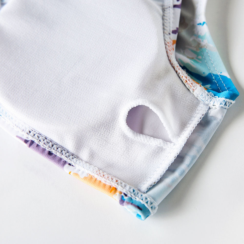 Kolorowy dwuczęściowy strój kąpielowy dla dziewczynek z wiązaniem