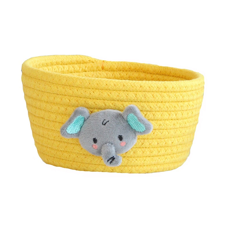 Pleciony koszyk organizer w jasnych kolorach Pleciony koszyk organizer w jasnych kolorach Żółty