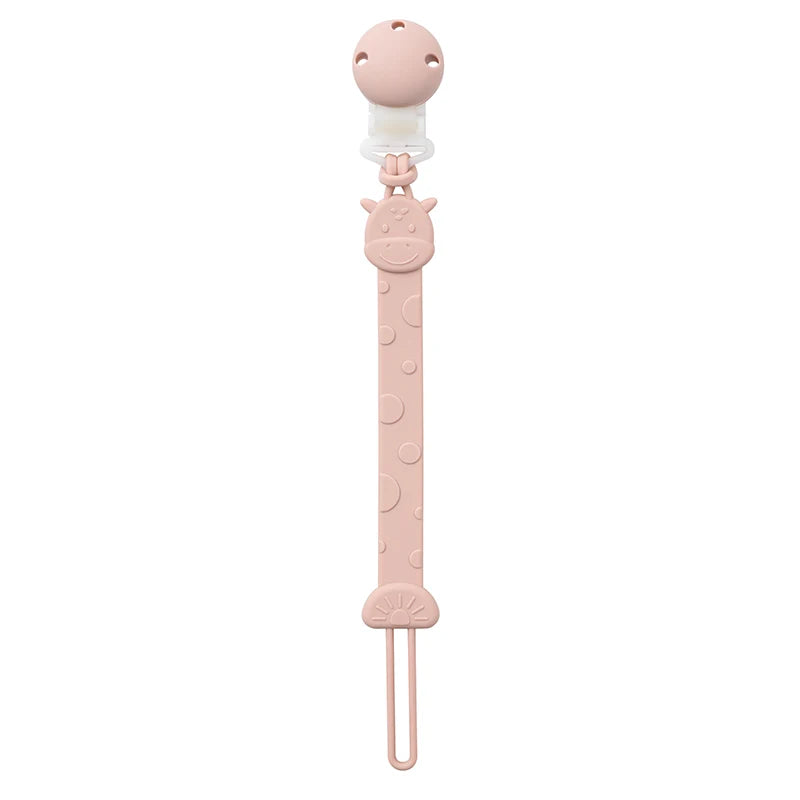 Zawieszka do smoczka silikonowa w kształcie żyrafy Różowy 26cm