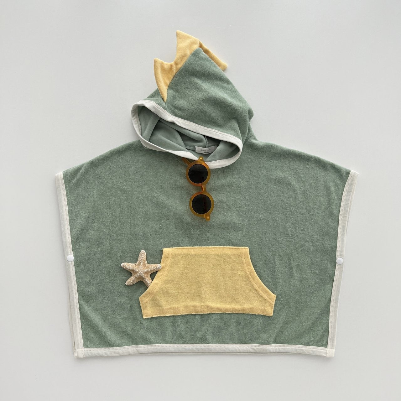 Szlafrok dziecięcy ręcznikowy z kapturem Zielony