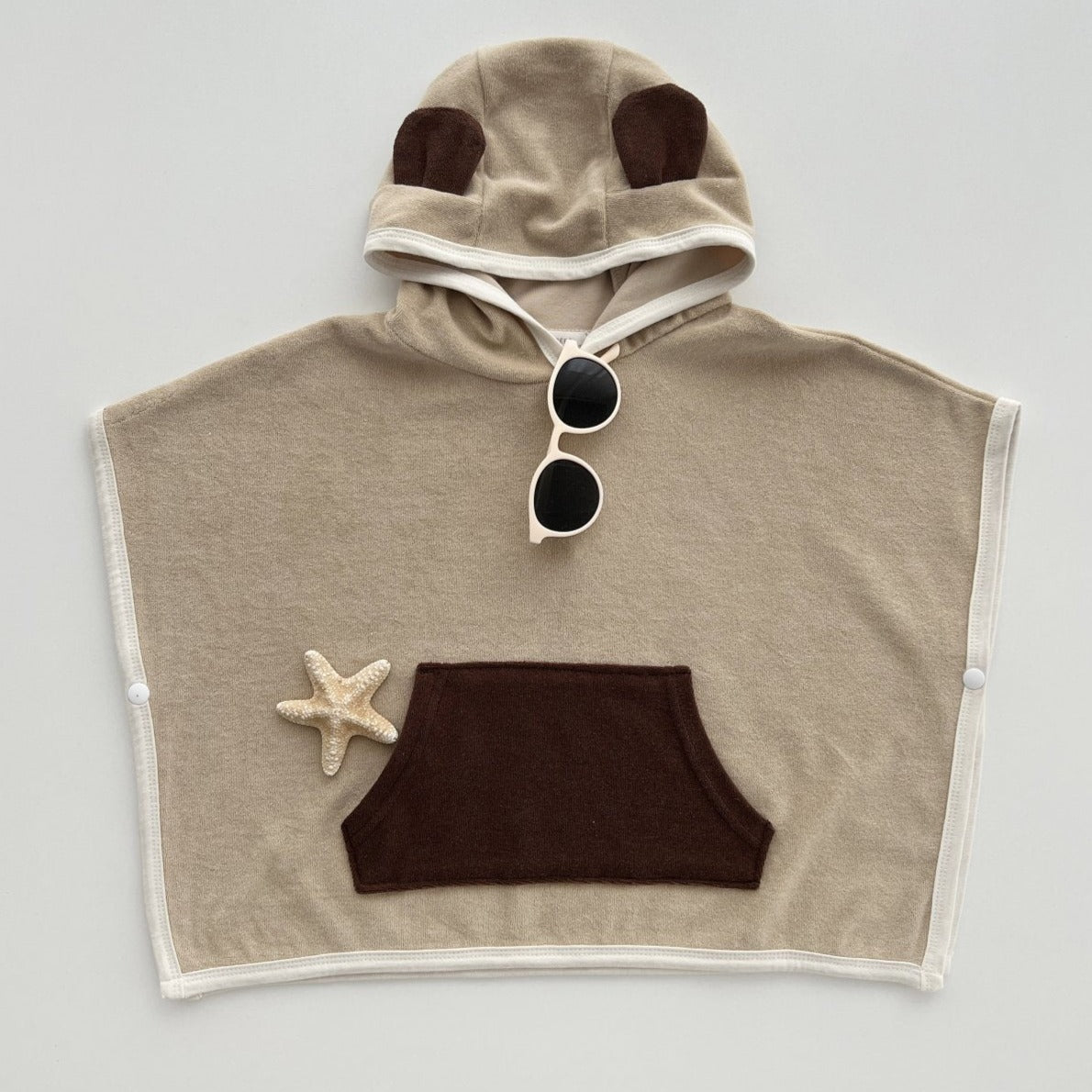 Szlafrok dziecięcy ręcznikowy z kapturem Brązowy