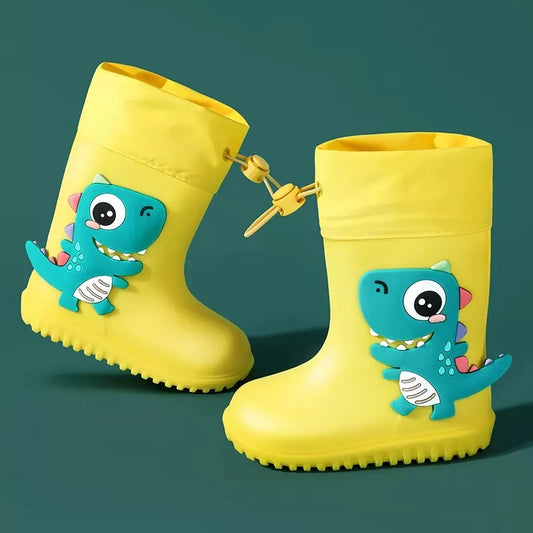 Kalosze dziecięce ze ściągaczem i wzorem dinozaura Kalosze dziecięce ze ściągaczem i wzorem dinozaura