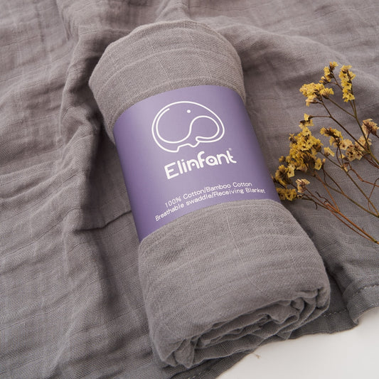 Kocyk muślinowy mięciutki dla niemowlaka 110cm x 120cm Kocyk muślinowy mięciutki dla niemowlaka 110cm x 120cm Szary