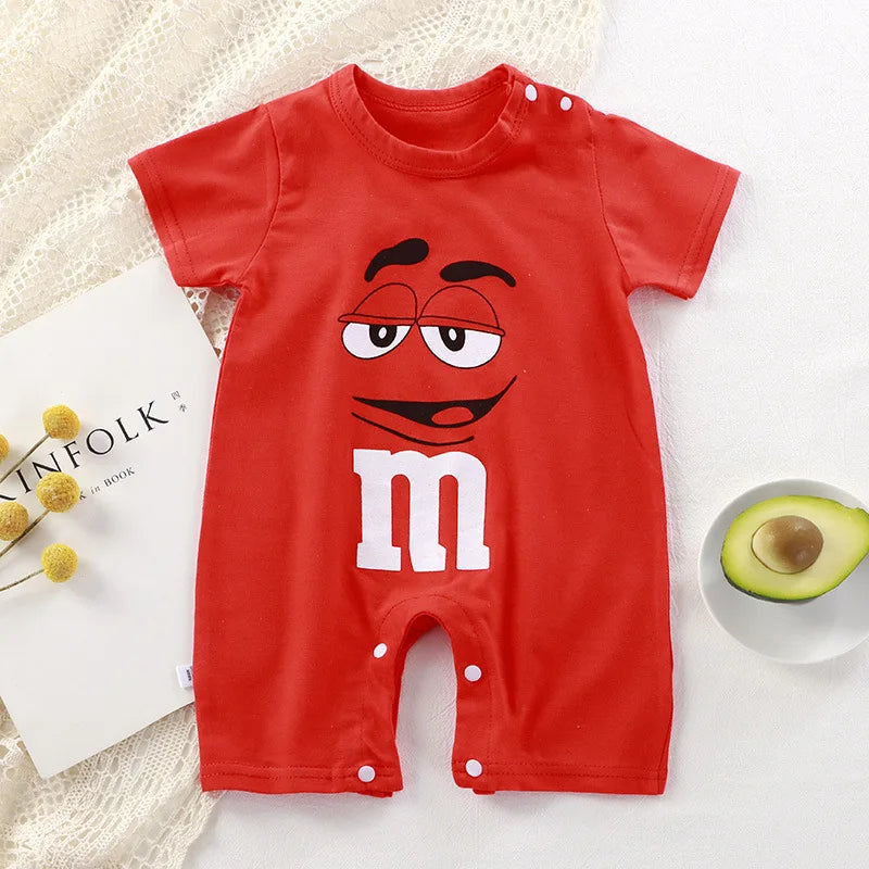 Rampers niemowlęcy z motywem M&M'S Czerwony