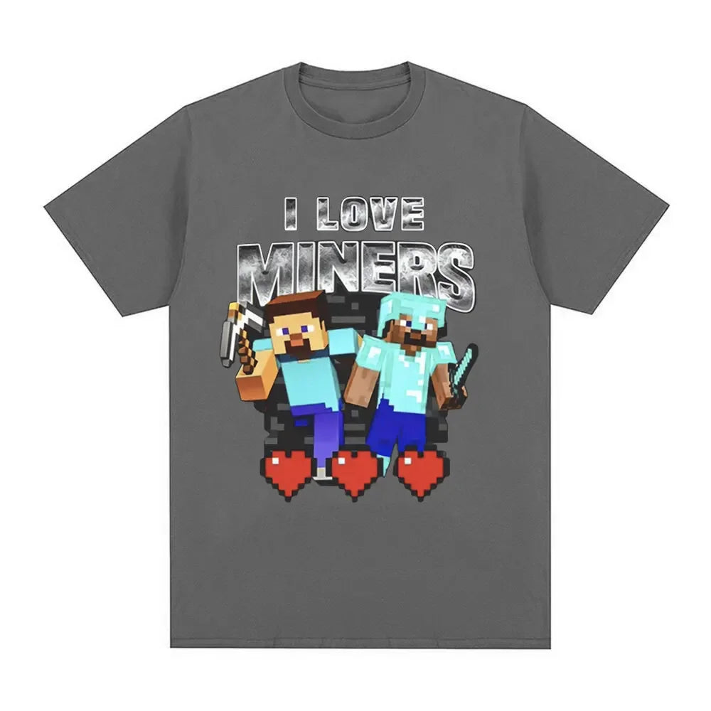 Koszulka Minecraft I Love Miners Grafitowy