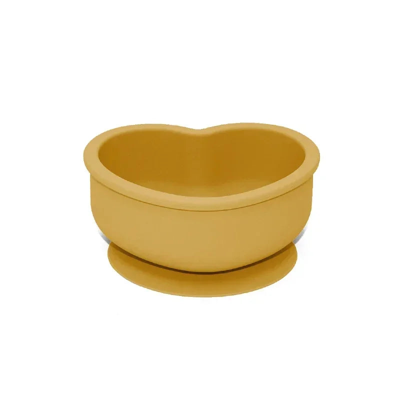 Silikonowa miseczka w kształcie serduszka z przyssawką Silikonowa miseczka w kształcie serduszka z przyssawką Żółty 12.5x11cm