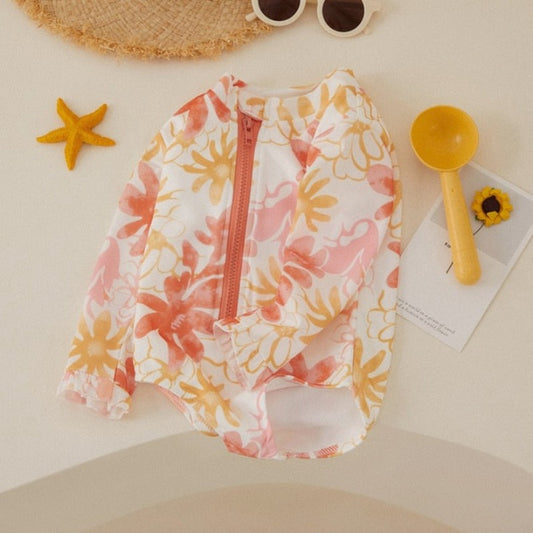 Jednoczęściowy niemowlęcy strój kąpielowy z długim rękawem Jednoczęściowy niemowlęcy strój kąpielowy z długim rękawem