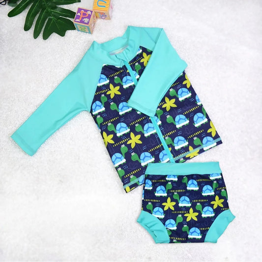 Niemowlęcy dwuczęściowy strój kąpielowy z pieluszką kąpielową Niemowlęcy dwuczęściowy strój kąpielowy z pieluszką kąpielową