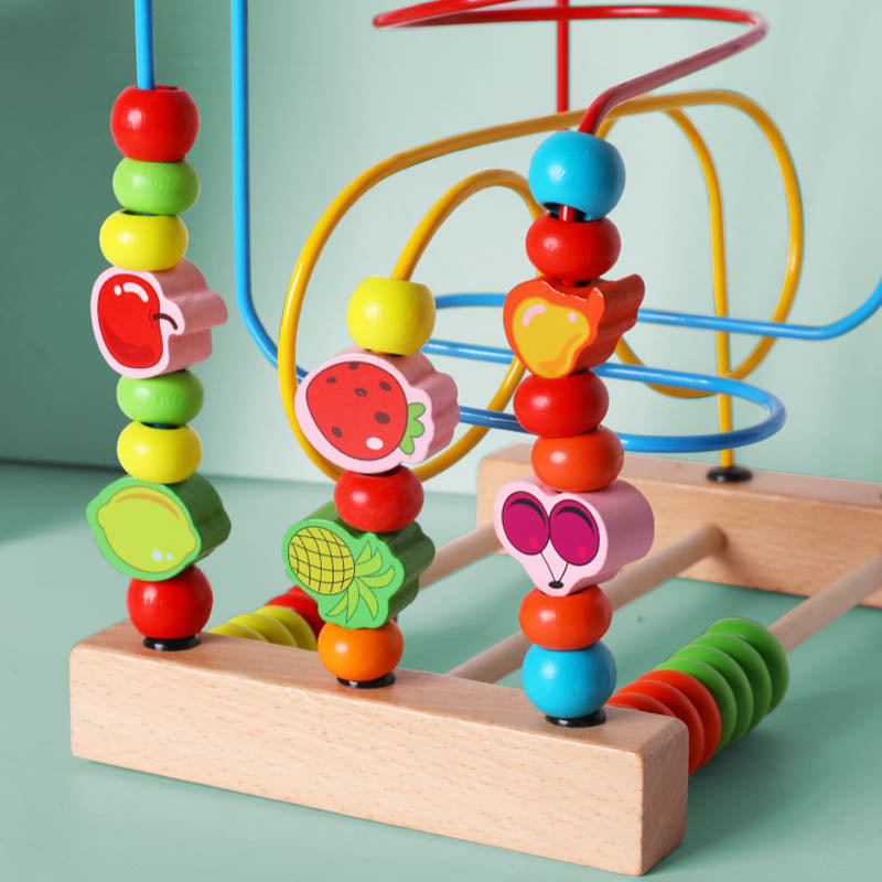 Drewniana zabawka edukacyjna przekładanka styl Montessori - Miziu.pl