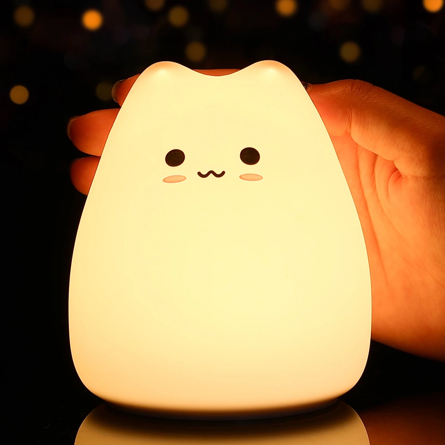 Lampka LED zmieniająca kolory w kształcie kotka - Miziu.pl