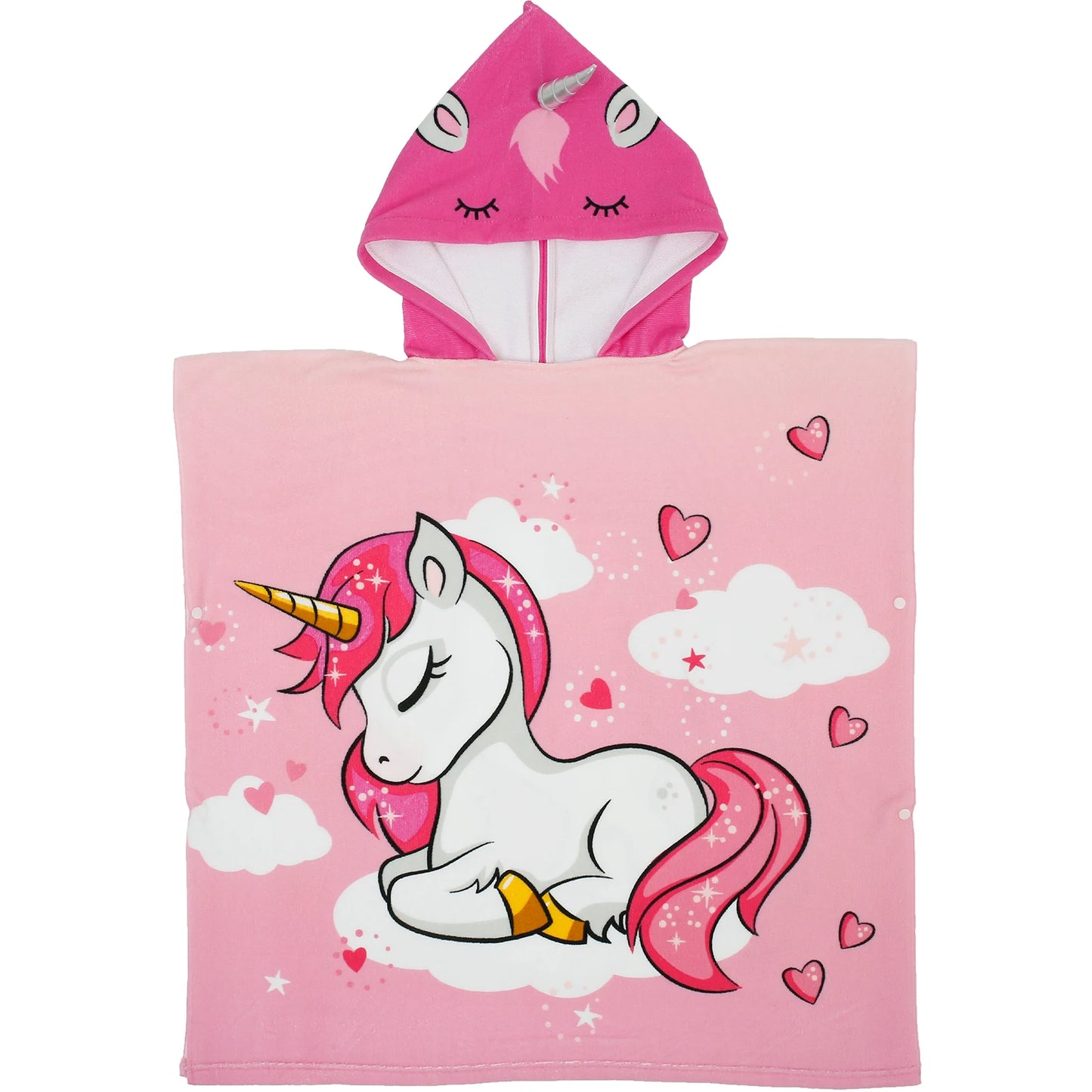 Ponczo kąpielowe z różowym jednorożcem