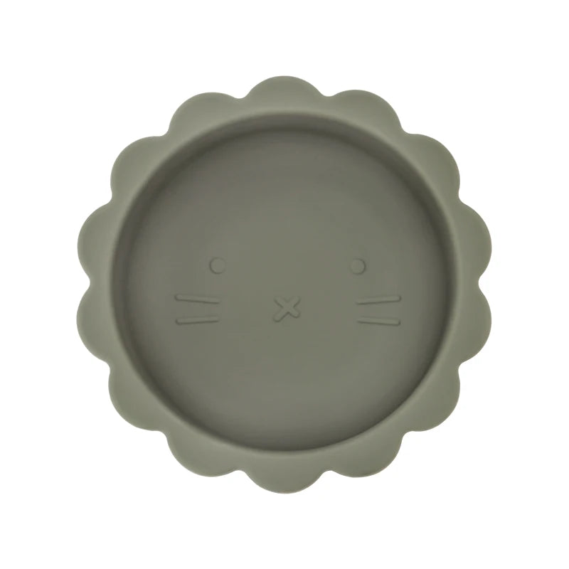 Silikonowa miseczka z falowanym wykończeniem i motywem kotka Silikonowa miseczka z falowanym wykończeniem i motywem kotka Zielony 12.5x12.5cm