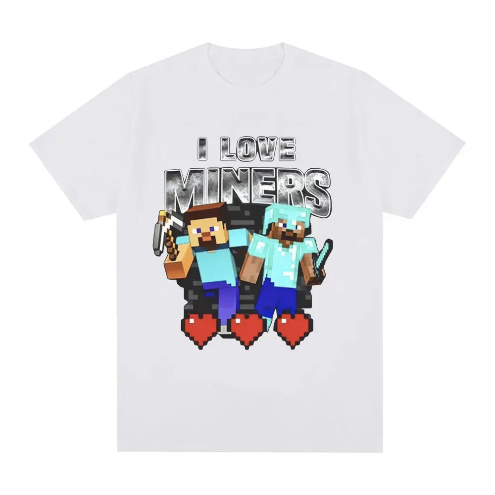 Koszulka Minecraft I Love Miners Biały