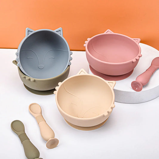 Silikonowa miseczka z przyssawkami w kształcie liska Silikonowa miseczka z przyssawkami w kształcie liska