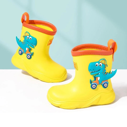 Kalosze dziecięce z dinozaurem Kalosze dziecięce z dinozaurem Żółty dinozuar