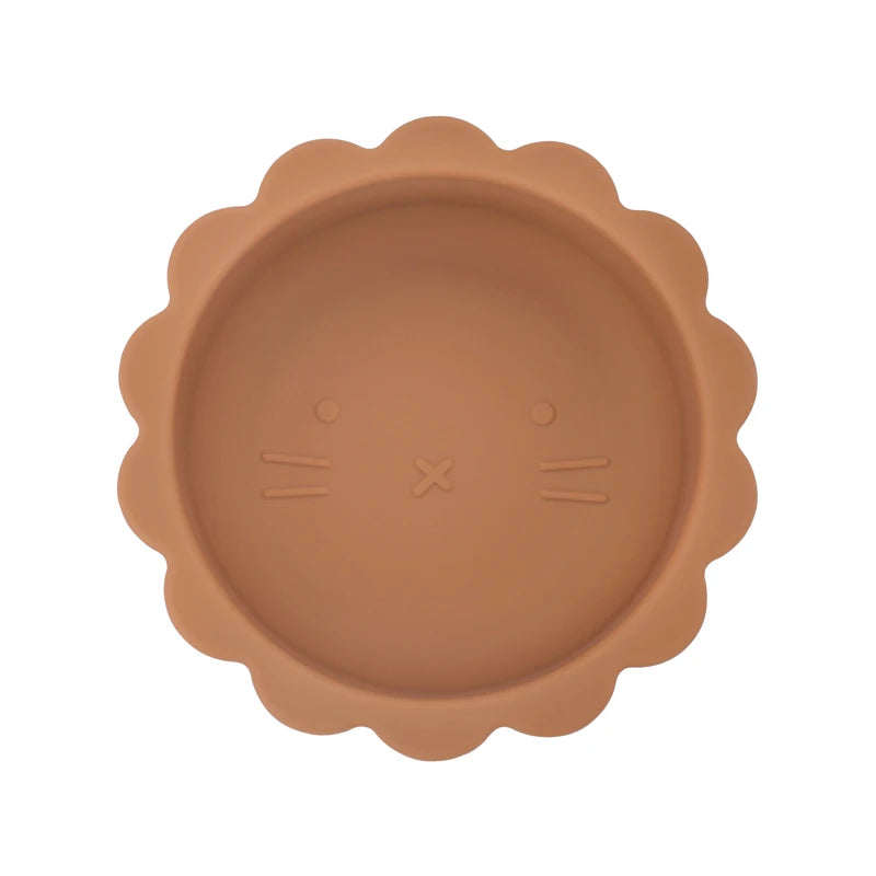 Silikonowa miseczka z falowanym wykończeniem i motywem kotka Silikonowa miseczka z falowanym wykończeniem i motywem kotka Brązowy 12.5x12.5cm