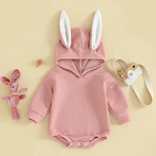 Bluza niemowlęca z uszami królika zapinana w kroku Bluza niemowlęca z uszami królika zapinana w kroku