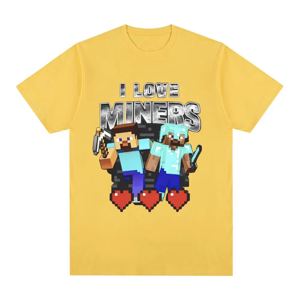 Koszulka Minecraft I Love Miners Żółty