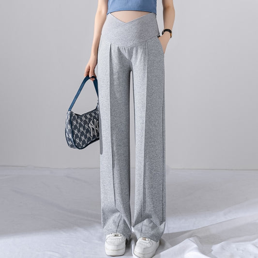 Spodnie ciążowe dzwony z miękkiego materiału Spodnie ciążowe dzwony z miękkiego materiału