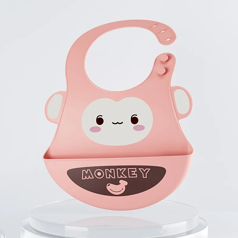 Śliniak silikonowy z motywem zwierzątka Różowy Uniwersalny