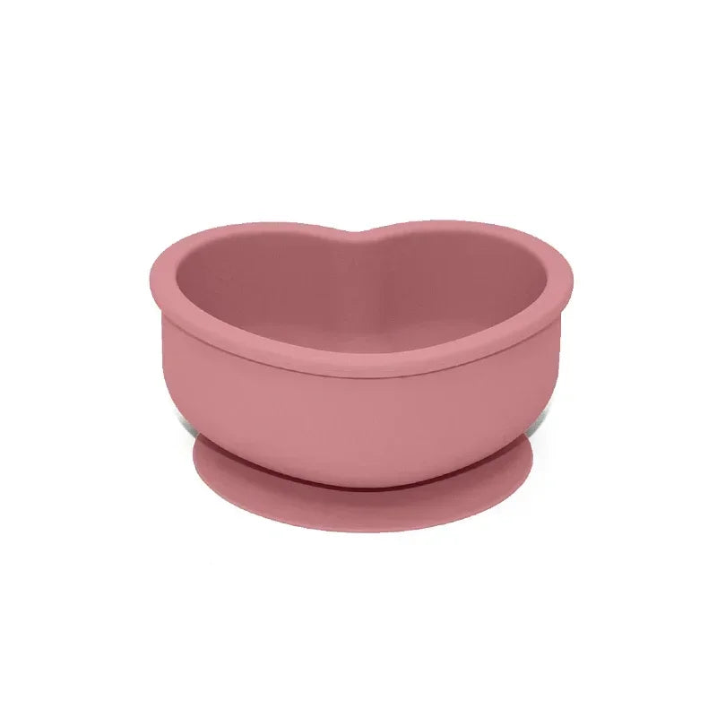 Silikonowa miseczka w kształcie serduszka z przyssawką Silikonowa miseczka w kształcie serduszka z przyssawką Różowy 12.5x11cm