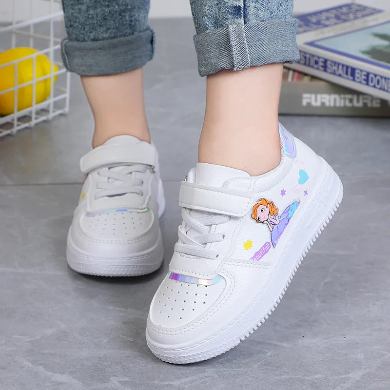Buty dziewczęce z księżniczką Biały