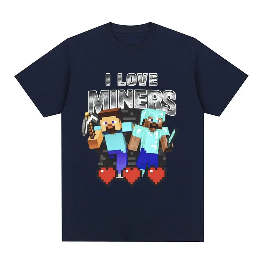Koszulka Minecraft I Love Miners Granatowy