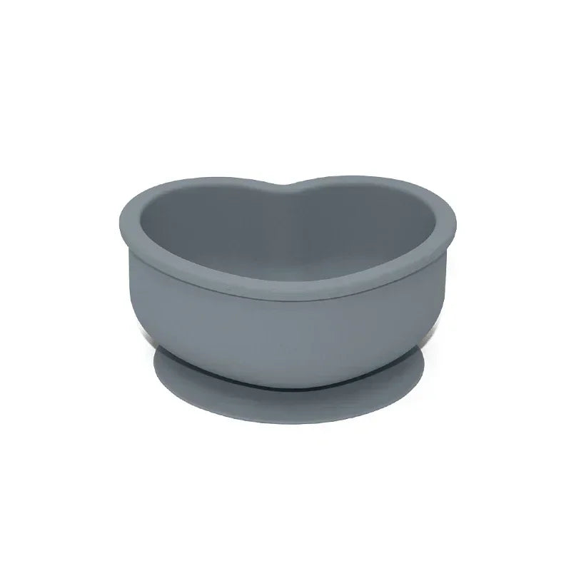 Silikonowa miseczka w kształcie serduszka z przyssawką Silikonowa miseczka w kształcie serduszka z przyssawką Szary 12.5x11cm