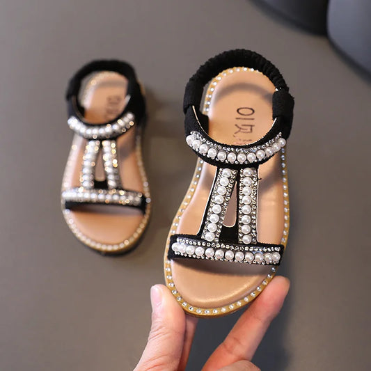 Buty dziewczęce sandałki z perełkami Buty dziewczęce sandałki z perełkami