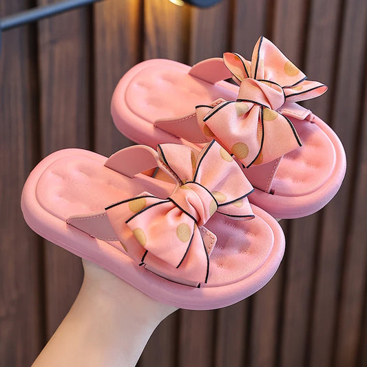 Buty dziewczęce klapki z kokardką Buty dziewczęce klapki z kokardką
