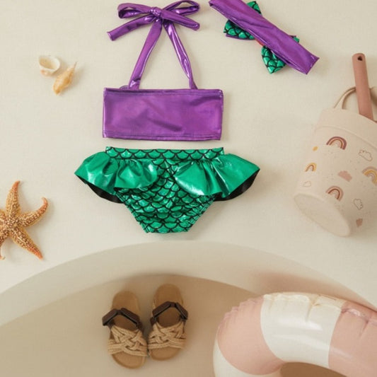 Dwuczęściowy strój kąpielowy dla dziewczynki syrenka Dwuczęściowy strój kąpielowy dla dziewczynki syrenka